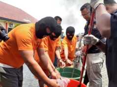 Polres Bintan Bakar 114,7 Kg Sabu dari Malaysia