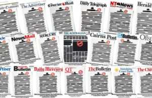 Kebebasan Pers Dikebiri, Koran di Australia Kompak Hitamkan Halaman Depan