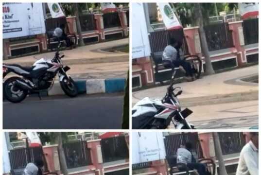 Edan, Pasangan Mabuk Asmara Bercumbu di Kursi Taman, Videonya Viral