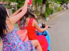 Viral, 2 Cewek Mandi di Atas Motor, Seksinya Kelewatan