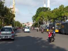 Aksi Buruh, Arus Lalu Lintas di Batam Centre Mulai Macet Lalu Lintas Batam