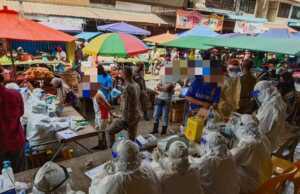 18 Orang Positif Covid-19 di Pasar Toss 3000, Pemko Batam Bersihkan dan Atur Jarak Lapak Pasar Toss 3000 Batam