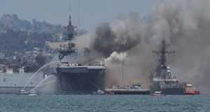 Kapal Perang USS Bonhomme Richard Meledak, Puluhan Orang Terluka Kapal Perang Meledak