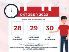 SKB Tiga Menteri: 28 dan 30 Oktober 2020 Cuti Bersama Cuti Bersama