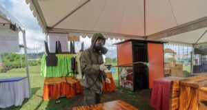 Area Batam Wonderfood Ramadan Disemprot Disinfektan Batam Wonderfood Ramadan