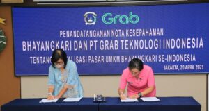 Bhayangkari dan PT Grab Teken MoU Digitalisasi Pasar UMKM Bhayangkari