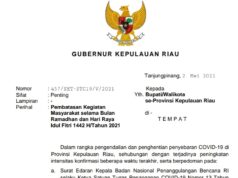 Isi Surat Edaran Gubernur Kepri tentang Pembatasan Kegiatan Warga: Buka Puasa, Takbir Keliling hingga Bertamu Lebaran Surat Edaran