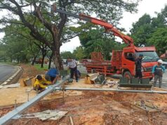 Dishub Batam Pasang Rambu Peringatan di Sagulung dan Batuaji