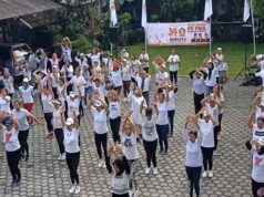 HUT Gerindra ke-14, PIRA Kabupaten Blitar Gelar Senam Aerobik HUT Gerindra ke-14
