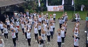 HUT Gerindra ke-14, PIRA Kabupaten Blitar Gelar Senam Aerobik HUT Gerindra ke-14