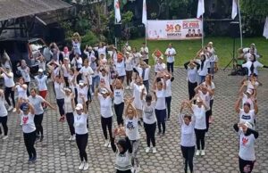 HUT Gerindra ke-14, PIRA Kabupaten Blitar Gelar Senam Aerobik HUT Gerindra ke-14