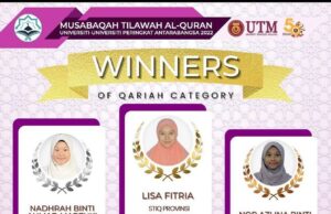 Siswa Qur’an Centre Kepri Juara MTQ Antar Universitas se-Dunia di Malaysia