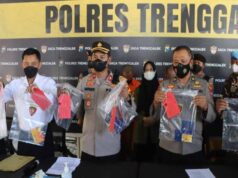 Komplotan Pencurian Uang di ATM, Satu Didor, Dua Orang Buron Polisi Trenggalek Barang Bukti Pencurian Uang di ATM di Trenggalek