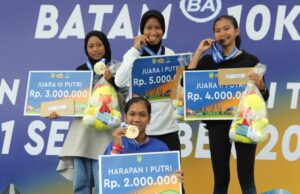 Batam Batuampar 10K Sukses, Pelari Asal Medan Juara Putra-Putri Batam Batuampar 10K