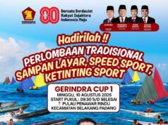 Sambut HUT RI, DPC Gerindra Batam Gelar Lompa Sampan Layar Hingga Ketinting Sport